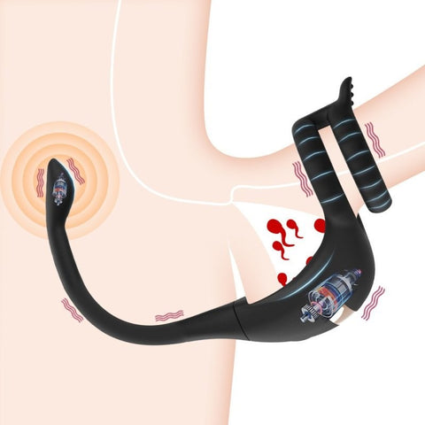App Smart Dragon Knight Mens Cock Ring With Tail - Vibrating Cock Rings