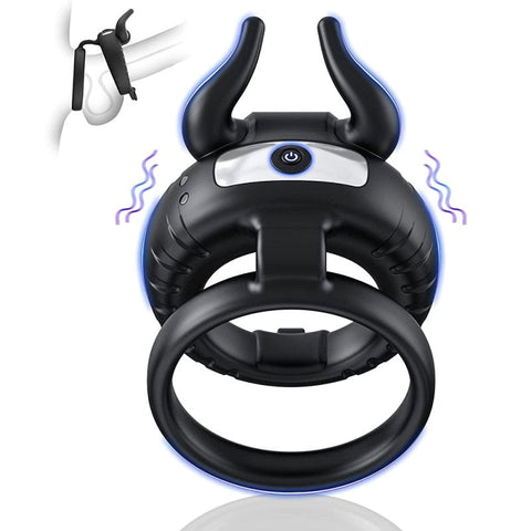 OX Horn 10 Functions Vibrating Cock Ring by BDStyle - Vibrating Cock Rings