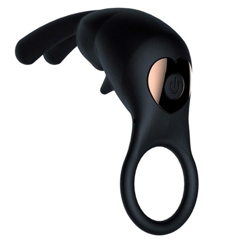 Rabbit Ear 10 Frequency Mens Cock Ring by BDStyle - Vibrating Cock Rings