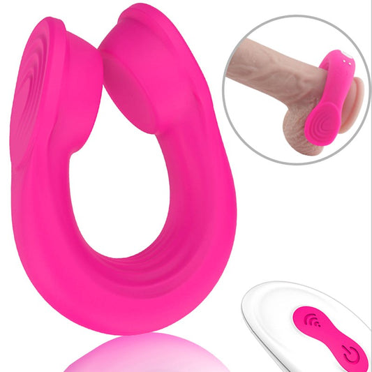 S-Hande Headset Multi Functions Vibrating Cock Ring Pink
