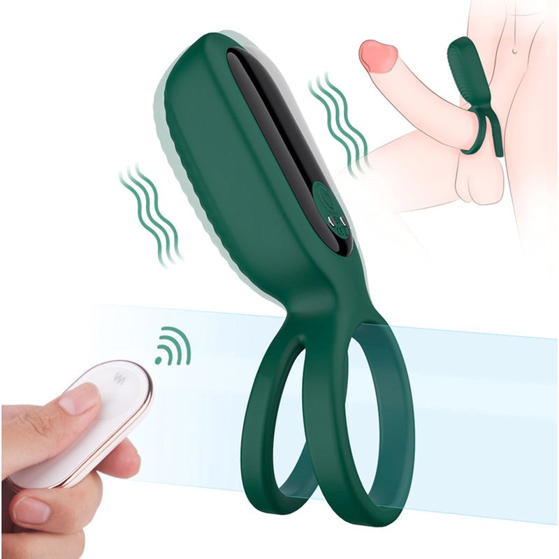 S-Hande Squidward 9 Functions Vibrating Cock Ring Green - Vibrating Cock Rings