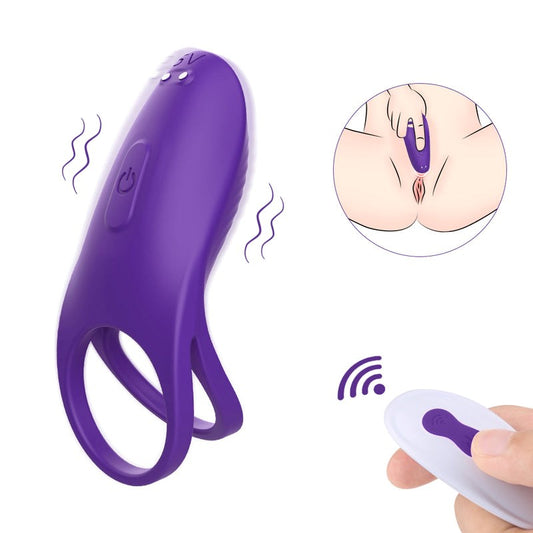 S-Hande Trap Rechargeable Vibrating Mens Cock Ring Purple