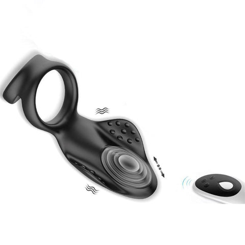 10 Functions Rechargeable Silicone Dual Penis Ring - Vibrating Cock Rings
