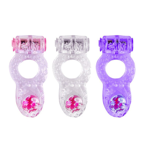 Hem Beads Soft TPR Vibrating Cock Ring by BDStyle - Vibrating Cock Rings