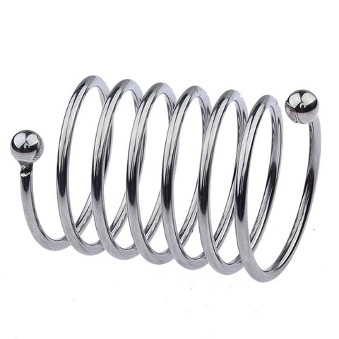Spring Style 6 Circle Mens Metal Glans Ring by BDStyle - Steel Cock Rings