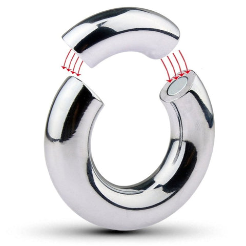 Stainless Steel Magnetic Men's Cock Ring by BDStyle - Steel Cock Rings