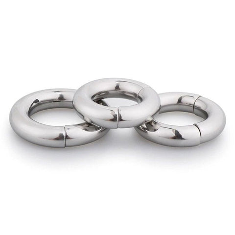 Stainless Steel Magnetic Men's Cock Ring by BDStyle - Steel Cock Rings