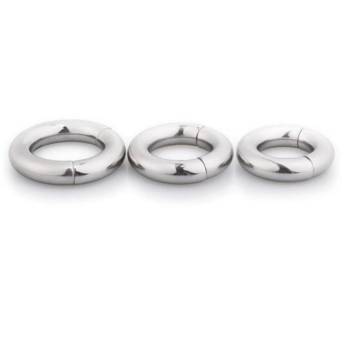 Stainless Steel Magnetic Men's Cock Ring by BDStyle - Steel Cock Rings