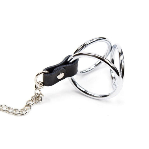 Adjustable Nipple Clamps With Cock Ring by BDStyle - Steel Cock Rings