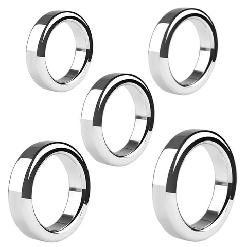 Chrome Stainless Steel Mens Cock Ring 1.2cm Height - Steel Cock Rings