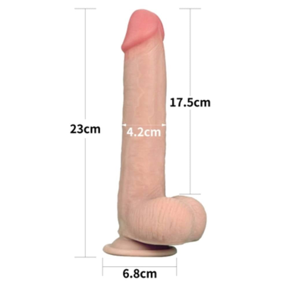 Lovetoy Sliding Skin Dual Layer Realistic Dong Wit Flexible Skin Flesh - Realistic Dildos