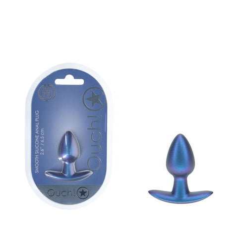 OUCH! 6.5 cm Small Metallic Silicone Butt Plug - Butt Plugs