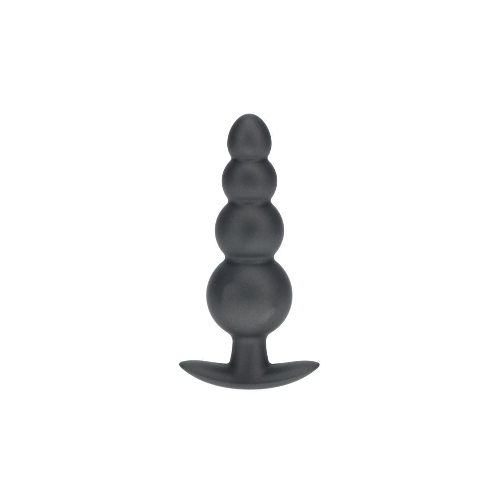 Shots OUCH! 11.7 cm Beaded Metallic Silicone Anal Plug - Butt Plugs