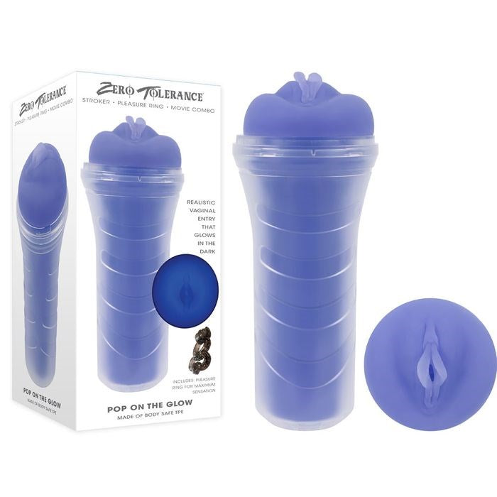 Zero Tolerance POP ON THE GLOW Realistic Male Stroker Purple - Masturbators and Strokers