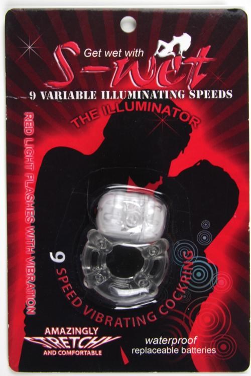NU Sensuelle S Wet Illuminator Vibrating Cock Ring Clear