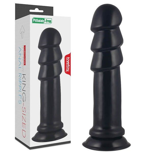 Lovetoy King Sized Anal Ripples Mega Butt Plug 28.5cm Black