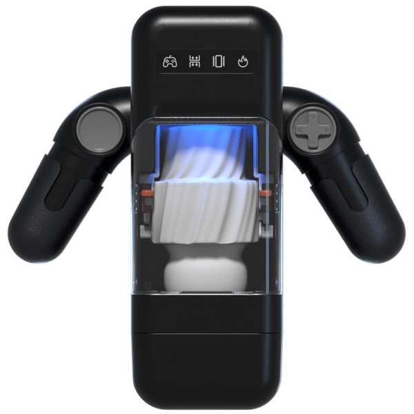 Amovibe Game Cup Thrusting & Rechargeable Male Masturbator Black - Masturbators and Strokers