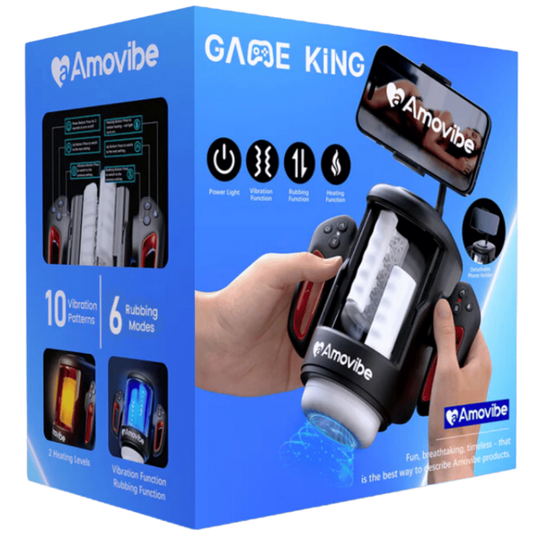Amovibe Game King Rubbing Rechargeable Male Masturbator Black - Masturbators and Strokers