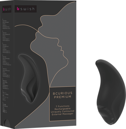 Bcurious Premium Noir Clit Vibrator by B Swish - Clit Ticklers and Pulsators