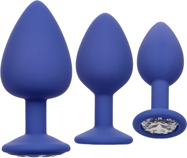 California Exotics Cheeky Gems Anal Plug Set Purple - Butt Plugs