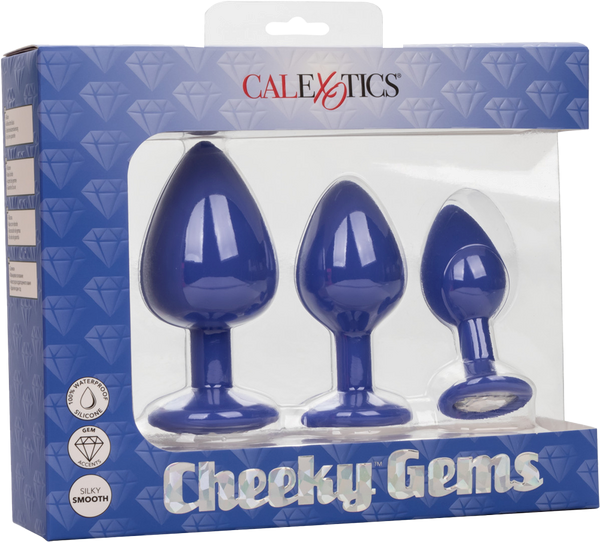 California Exotics Cheeky Gems Anal Plug Set Purple - Butt Plugs