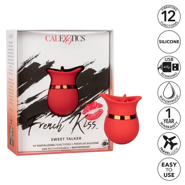 French Kiss Sweet Talker 12 Function Clitoral Stimulator Red - Clit Ticklers and Pulsators