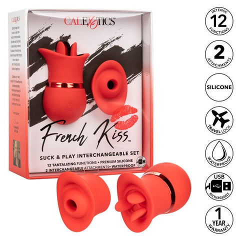 Suck & Play Interchangeable Clit Vibrator Set - Clit Ticklers and Pulsators