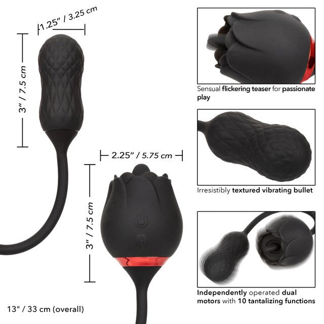 French Kiss Elite Siren 10 Function Clitoral Stimulator Black - Clit Ticklers and Pulsators