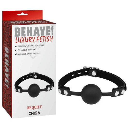 Behave Be Quiet Fully Adjustable Bondage Gag Black