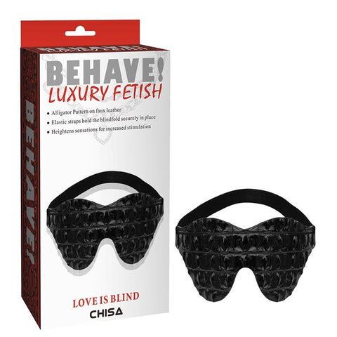 LOVE IS BLIND Alligator Pattern Blindfold by Chisa - Masks And Blindfolds