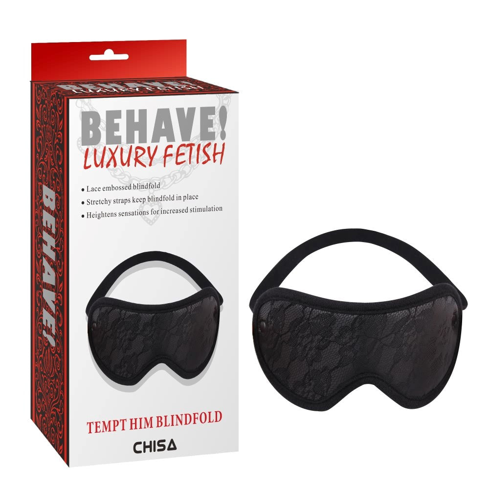 Behave Tempt Him Fetish Play Blindfold Black - Masks And Blindfolds