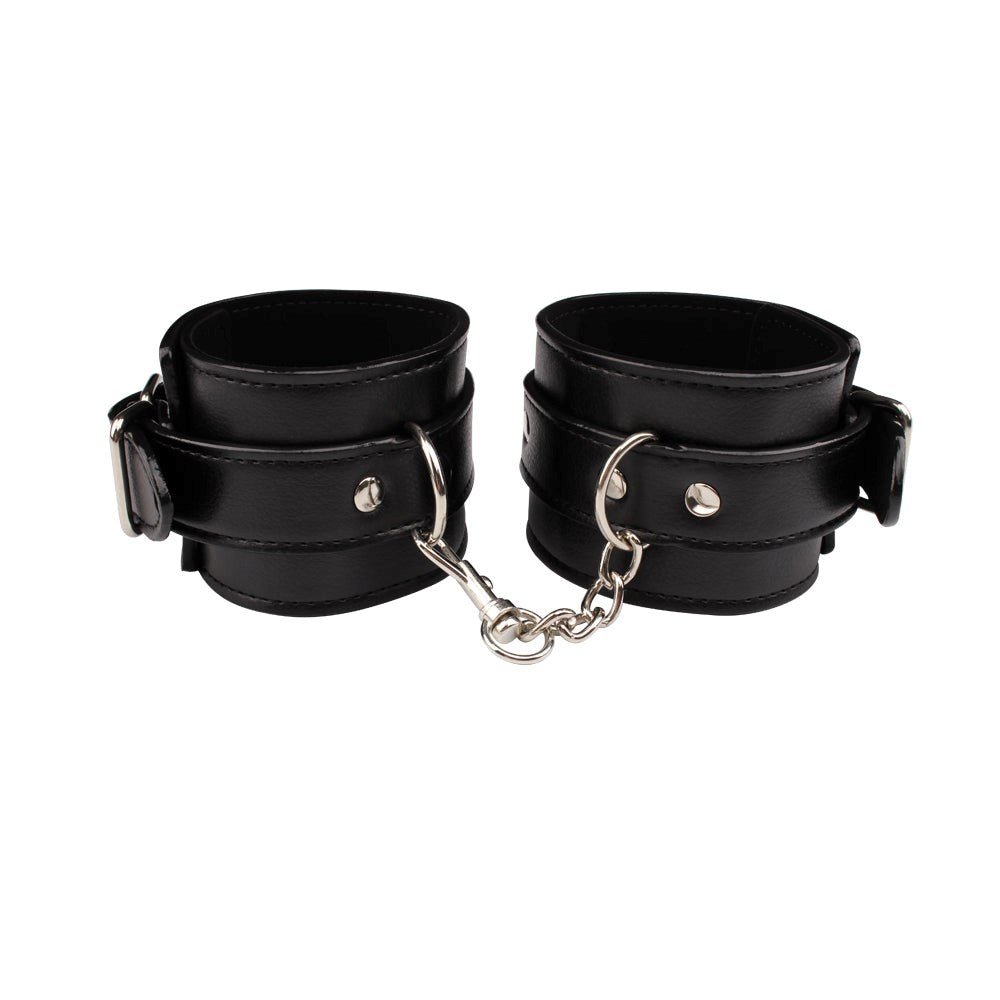Behave Classic Adjustable Bondage Ankle Cuffs Black - Cuffs And Restraints