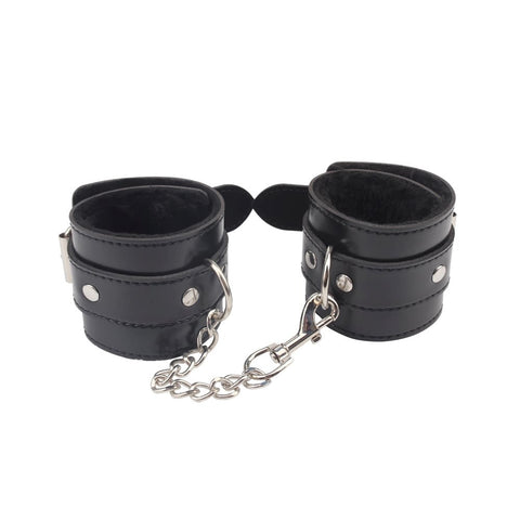 Obey Me Leather Hand Cuffs by Chisa - Cuffs And Restraints