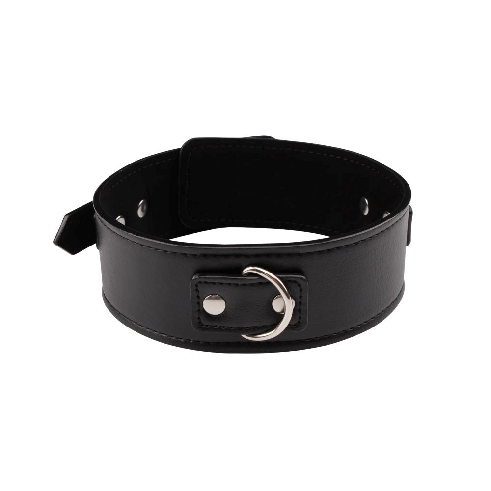 Behave Midnight Fully Adjustable Bondage Collar Black - Collars and Leads