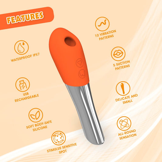 Lust Ripple Wallow Multi Function Clitoral Massager Orange