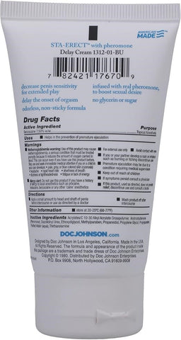 Sta Erect With Pheromone Sex Delay Cream by Doc Johnson - Delay and Excite Sprays