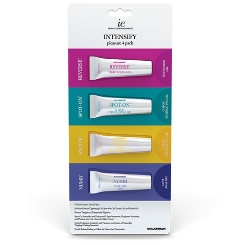 Intimate Enhancements Intensify Pleasure Adult Gel 4 Pack - Delay and Excite Sprays