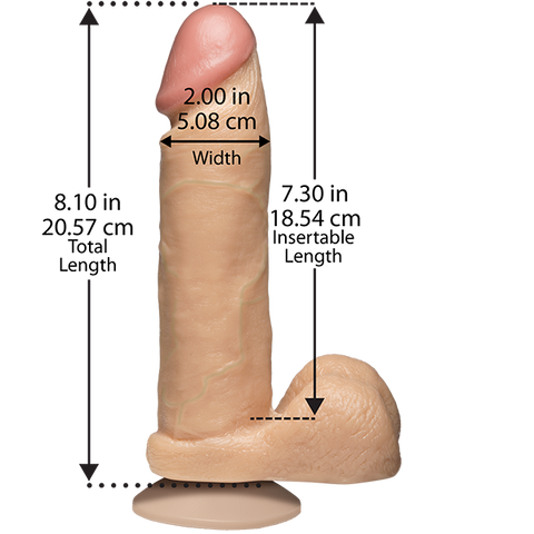The Realistic Cock ULTRASKYN 8 Inches by Doc Johnson - Realistic Dildos