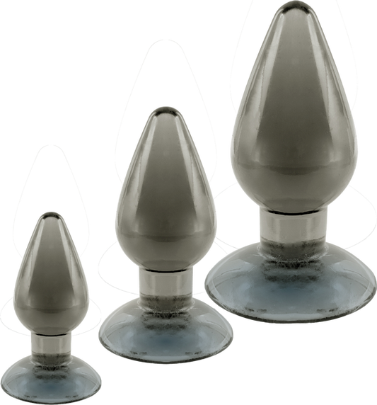 Black Axinite 3-in-1 Anal Plug Kit by NANMA Corporation - Butt Plugs
