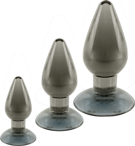 Black Axinite 3-in-1 Anal Plug Kit by NANMA Corporation - Butt Plugs
