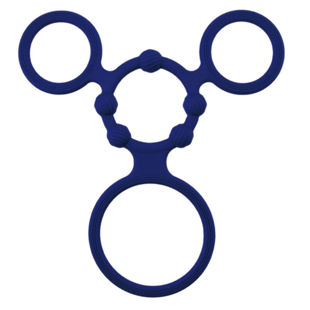 Enduring Silicone Triple Ring With Ball Stretcher - Ball Stretchers and Crushers