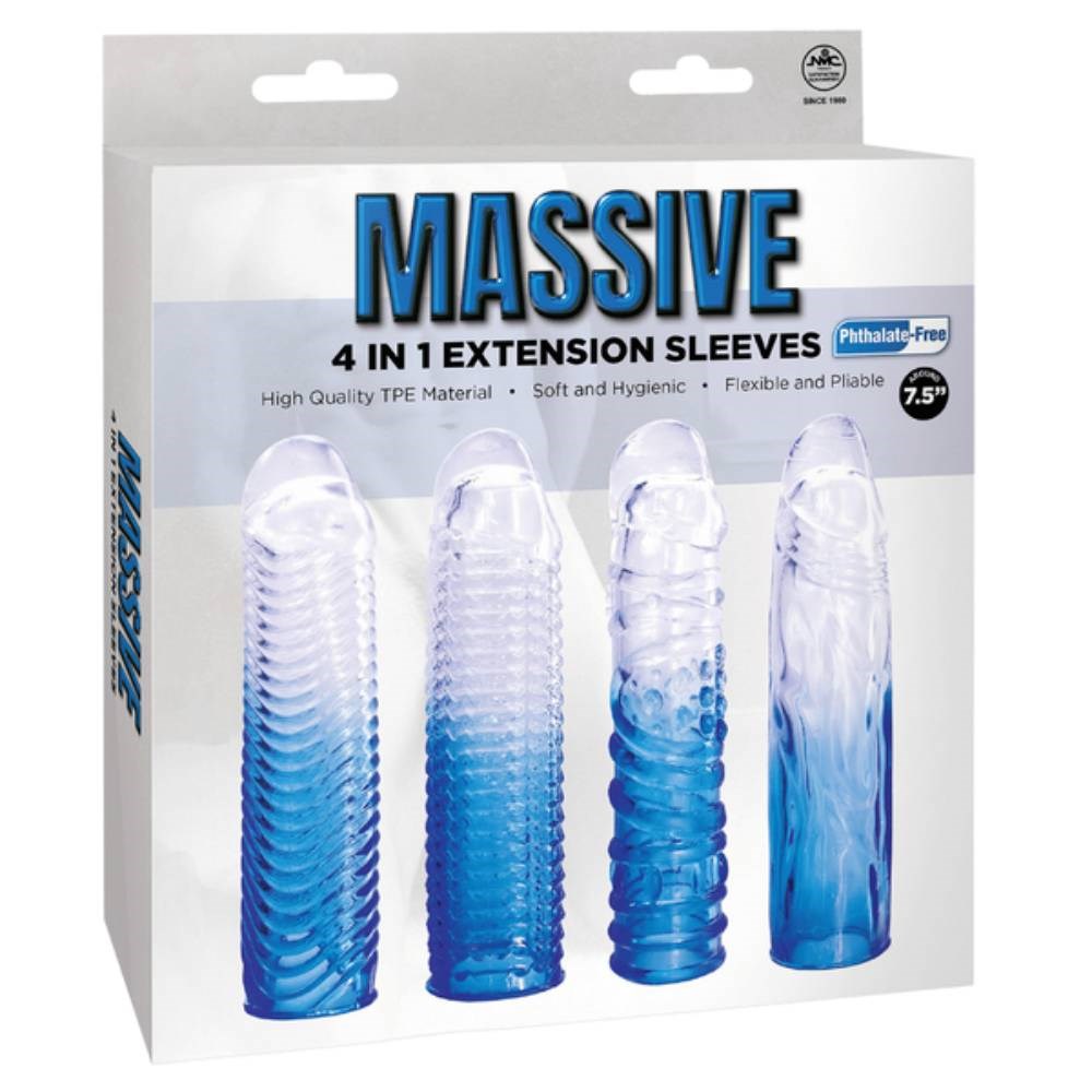 Massive 4 in 1 Soft Male Penis Extension Sleeve - Penis Sleeves and Extenders