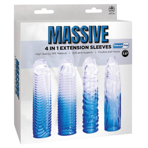 Massive 4 in 1 Soft Male Penis Extension Sleeve - Penis Sleeves and Extenders