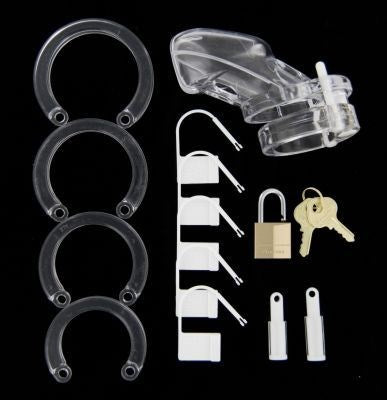 Cb-3000 Chastity Cock Cage Kit - Clear - Male Chastity