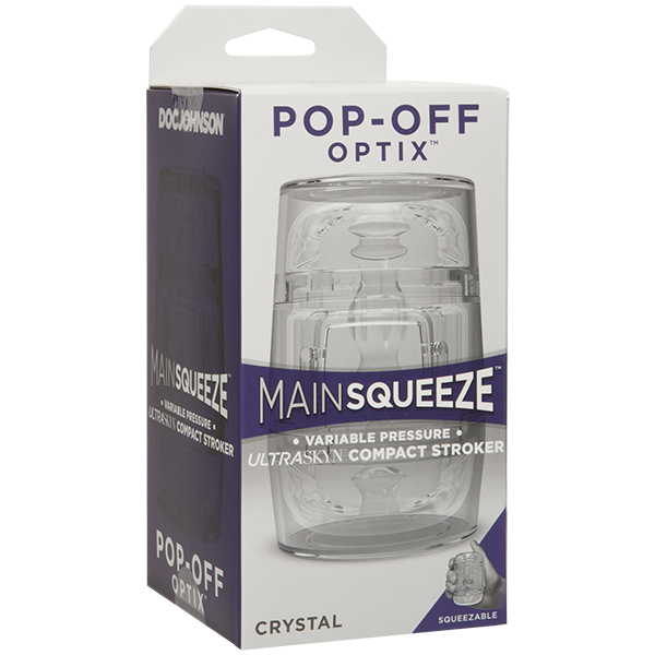 Main Squeeze Pop-off Optix Realistic Male Stroker Clear - Masturbators and Strokers