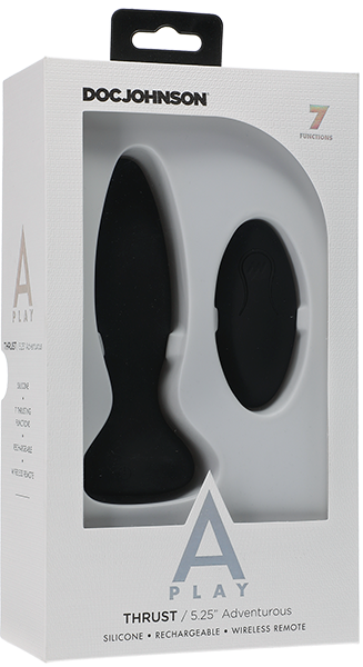 A-Play Thrust Adventurous Rechargeable Remote Control Silicone Anal Plug Black - Butt Plugs