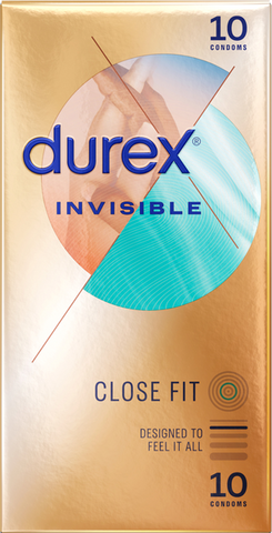 Invisible Close Fit 10's Condom by Durex - Condoms