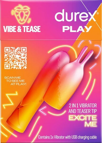 Play Vibe & Tease 2-in-1 Vibrator & Teaser Tip by Durex - G-Spot Vibrators