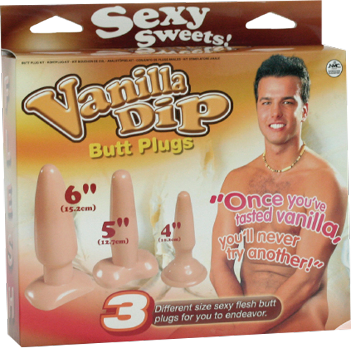 Excellent Power Vanilla Dip Butt Plugs Set Flesh - Butt Plugs