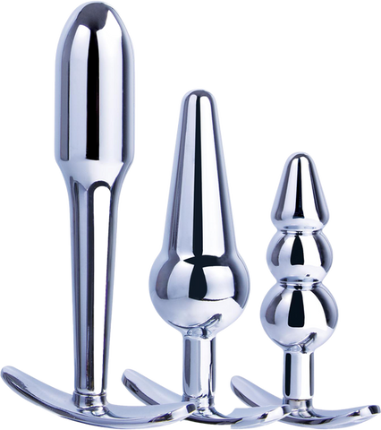 Hardware Gear 3 In 1 Metal Butt Plug Kit - Butt Plugs